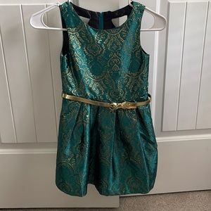 The Children's Place Teal and Gold Formal Dress